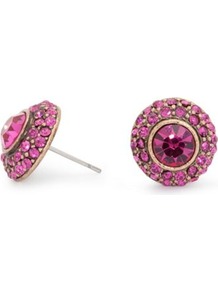 Vintage Purple Crystal Surround Stud Earring - predominant colour: magenta; occasions: casual, evening, work, occasion; style: stud; length: short; size: small; material: chain/metal; fastening: pierced; finish: plain; embellishment: jewels