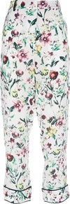 Printed Trouser - length: standard; waist: high rise; predominant colour: white; occasions: casual, evening, occasion, holiday; fibres: silk - 100%; texture group: silky - light; trends: high impact florals; fit: straight leg; pattern type: fabric; pattern size: standard; pattern: florals; style: standard