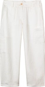 Eliza Linen Trousers, White - length: standard; pattern: plain; waist: mid/regular rise; predominant colour: white; occasions: casual, holiday; fibres: linen - 100%; texture group: linen; fit: wide leg; pattern type: fabric; style: standard