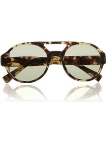 Round Frame Tortoiseshell Acetate Sunglasses - secondary colour: yellow; predominant colour: chocolate brown; occasions: casual, holiday; style: round; size: standard; material: plastic/rubber; pattern: tortoiseshell; finish: plain