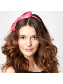 Bright Pink Figure Of Eight Headband - predominant colour: pink; occasions: evening, occasion; type of pattern: small; style: fascinator; size: standard; material: sinamay; embellishment: bow; pattern: plain