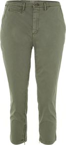 Day Cela Cropped Chinos, Khaki - pattern: plain; pocket detail: small back pockets, pockets at the sides; waist: mid/regular rise; predominant colour: khaki; occasions: casual; length: calf length; style: chino; fibres: cotton - stretch; texture group: cotton feel fabrics; fit: slim leg; pattern type: fabric