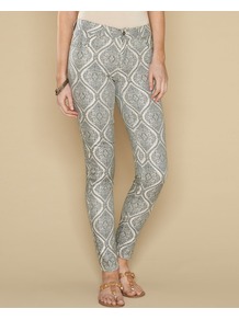 Tamsin Printed Jeans - style: skinny leg; length: standard; pocket detail: traditional 5 pocket; waist: mid/regular rise; predominant colour: mid grey; occasions: casual, evening, holiday; fibres: cotton - stretch; texture group: denim; trends: statement prints; pattern type: fabric; pattern size: big & busy; pattern: animal print