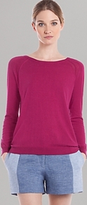 Sweater Suzie - pattern: plain; style: standard; predominant colour: hot pink; occasions: casual; length: standard; fibres: silk - mix; fit: standard fit; neckline: crew; sleeve length: long sleeve; sleeve style: standard; texture group: knits/crochet; pattern type: knitted - fine stitch