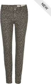 Leopard Ashby Jeans - style: skinny leg; length: standard; pocket detail: traditional 5 pocket; waist: mid/regular rise; secondary colour: chocolate brown; predominant colour: charcoal; occasions: casual, evening, work; fibres: cotton - stretch; texture group: denim; trends: statement prints; pattern type: fabric; pattern size: standard; pattern: animal print