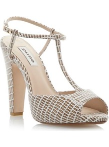 Multi Printed Synthetic Hipsters Joanne Stoker Ankle Strap Platform Mule Sandal - secondary colour: ivory; predominant colour: taupe; occasions: evening, work, occasion; material: leather; heel height: high; ankle detail: ankle strap; heel: block; toe: open toe/peeptoe; style: standard; trends: statement prints; finish: plain; pattern: animal print