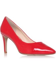 Charly3 - predominant colour: true red; occasions: evening, work, occasion; material: leather; heel height: high; heel: stiletto; toe: pointed toe; style: courts; finish: patent; pattern: plain