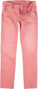 Trousers Bianca Flat - length: standard; pattern: plain; pocket detail: small back pockets, pockets at the sides; waist: mid/regular rise; predominant colour: coral; occasions: casual, holiday; style: chino; fibres: cotton - stretch; texture group: cotton feel fabrics; fit: straight leg; pattern type: fabric