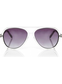 Black Caicos Aviator Sunglasses M2811 S Os - predominant colour: ivory; secondary colour: black; occasions: casual, evening, work, occasion, holiday; style: aviator; size: standard; material: plastic/rubber; pattern: plain; finish: plain