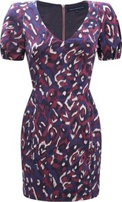 Pendragon Dress - style: shift; length: mini; neckline: v-neck; fit: tailored/fitted; occasions: evening, occasion; fibres: cotton - stretch; predominant colour: multicoloured; sleeve length: short sleeve; sleeve style: standard; trends: statement prints; pattern type: fabric; pattern size: standard; pattern: patterned/print; texture group: jersey - stretchy/drapey