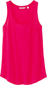 Women Modal Linen Tank Top 12 Pink - pattern: plain; sleeve style: sleeveless; style: vest top; predominant colour: hot pink; occasions: casual, holiday; length: standard; neckline: scoop; fibres: linen - mix; fit: body skimming; sleeve length: sleeveless; pattern type: fabric; texture group: jersey - stretchy/drapey