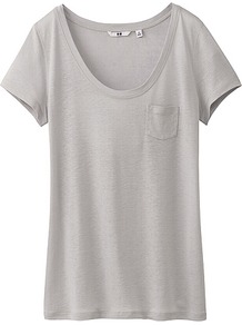 Women Modal Linen Short Sleeve T Shirt 04 Gray - pattern: plain; length: below the bottom; style: t-shirt; predominant colour: mid grey; occasions: casual, holiday; neckline: scoop; fibres: linen - mix; fit: body skimming; sleeve length: short sleeve; sleeve style: standard; pattern type: fabric; texture group: jersey - stretchy/drapey