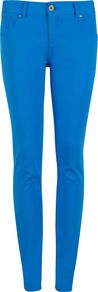 Women's Patcey Colour Skinny Denim, Blue - style: skinny leg; pattern: plain; pocket detail: traditional 5 pocket; waist: mid/regular rise; predominant colour: diva blue; occasions: casual, evening, holiday; length: ankle length; fibres: cotton - stretch; texture group: denim; pattern type: fabric