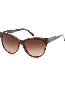 Cat Eye Style Sunglasses - predominant colour: chocolate brown; occasions: casual, holiday; style: cateye; size: large; material: plastic/rubber; pattern: tortoiseshell; finish: plain