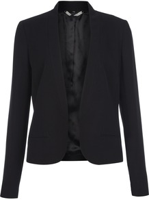 Shell Tailoring Relaxed Jacket - pattern: plain; style: single breasted blazer; collar: standard lapel/rever collar; predominant colour: black; occasions: casual, evening, work; length: standard; fit: tailored/fitted; fibres: viscose/rayon - 100%; sleeve length: long sleeve; sleeve style: standard; collar break: low/open; pattern type: fabric; texture group: woven light midweight