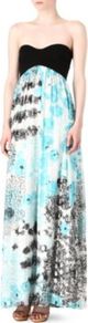 Asti Metallic Maxi Dress - neckline: strapless (straight/sweetheart); fit: empire; style: maxi dress; sleeve style: strapless; length: ankle length; secondary colour: royal blue; fibres: silk - mix; occasions: occasion, holiday; predominant colour: multicoloured; sleeve length: sleeveless; texture group: silky - light; trends: statement prints; pattern type: fabric; pattern size: standard; pattern: patterned/print