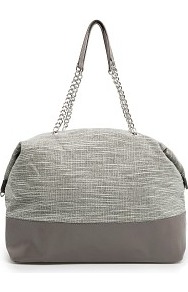 Touch Lurex Bouclé Tote Bag - secondary colour: ivory; predominant colour: mid grey; occasions: casual, work; type of pattern: standard; style: tote; length: handle; size: standard; material: fabric; pattern: herringbone/tweed; finish: plain; embellishment: chain/metal