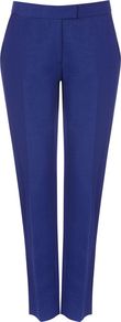 Precious Trouser, Blue - pattern: plain; pocket detail: pockets at the sides; waist: mid/regular rise; predominant colour: royal blue; occasions: casual, evening, work; length: ankle length; fit: straight leg; pattern type: fabric; texture group: woven light midweight; style: standard; fibres: viscose/rayon - mix