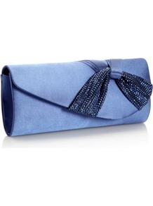 Blue Sequin Twist Clutch Bag - predominant colour: indigo; secondary colour: navy; occasions: evening, occasion; type of pattern: light; style: clutch; length: hand carry; size: small; material: fabric; embellishment: sequins; pattern: plain; finish: plain
