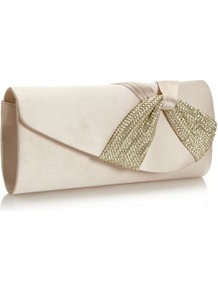 Dark Cream Sequin Twist Clutch Bag - predominant colour: stone; secondary colour: gold; occasions: evening, occasion; type of pattern: light; style: clutch; length: hand carry; size: small; material: fabric; embellishment: sequins; pattern: plain; finish: plain