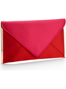Designer Red Satin Metal Sided Clutch Bag - predominant colour: true red; occasions: evening, occasion; type of pattern: standard; style: clutch; length: hand carry; size: standard; material: satin; pattern: plain; finish: plain