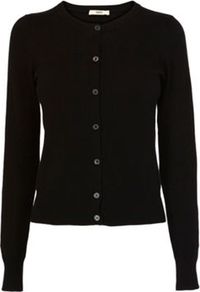 The Crew Cardigan - neckline: round neck; pattern: plain; bust detail: buttons at bust (in middle at breastbone)/zip detail at bust; predominant colour: black; occasions: casual, evening, work; length: standard; style: standard; fibres: cotton - mix; fit: standard fit; waist detail: fitted waist; sleeve length: long sleeve; sleeve style: standard; texture group: knits/crochet; pattern type: knitted - fine stitch