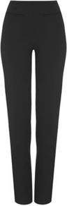 Black Kendal Trousers - length: standard; pattern: plain; waist: mid/regular rise; predominant colour: black; occasions: evening, work; fibres: polyester/polyamide - stretch; texture group: crepes; fit: slim leg; pattern type: fabric; style: standard