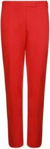 Ankle Grazer Chino - length: standard; pattern: plain; pocket detail: small back pockets, pockets at the sides; waist: mid/regular rise; predominant colour: true red; occasions: casual, evening, work, holiday; style: chino; fibres: cotton - 100%; texture group: cotton feel fabrics; fit: straight leg; pattern type: fabric