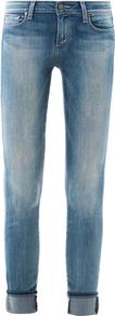 Verdugo Mid Rise Skinny Jeans - style: skinny leg; pattern: plain; waist: low rise; pocket detail: traditional 5 pocket; predominant colour: denim; occasions: casual; length: calf length; fibres: cotton - stretch; jeans detail: whiskering, washed/faded; jeans & bottoms detail: turn ups; texture group: denim; pattern type: fabric