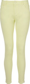 Zip Hem Ankle Skinny Jeans - style: skinny leg; pattern: plain; pocket detail: traditional 5 pocket; waist: mid/regular rise; predominant colour: primrose yellow; occasions: casual; length: ankle length; fibres: cotton - stretch; texture group: denim; pattern type: fabric