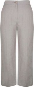 Smart Linen Trousers - length: standard; pattern: plain; waist: mid/regular rise; predominant colour: mid grey; occasions: casual, evening, work; texture group: linen; fit: wide leg; pattern type: fabric; style: standard; fibres: viscose/rayon - mix