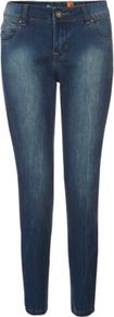 28in Blue Superskinny Shaper Jeans - style: skinny leg; length: standard; pattern: plain; pocket detail: traditional 5 pocket; waist: mid/regular rise; predominant colour: indigo; occasions: casual; fibres: cotton - 100%; jeans detail: shading down centre of thigh, dark wash; texture group: denim; pattern type: fabric
