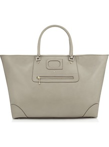 Paxton Tote - predominant colour: mid grey; occasions: casual, work; style: tote; length: handle; size: oversized; material: leather; pattern: plain; finish: plain