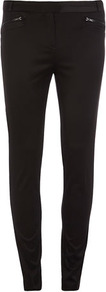 Black Skinny Trousers - length: standard; pattern: plain; waist: mid/regular rise; predominant colour: black; occasions: evening; fibres: polyester/polyamide - stretch; fit: skinny/tight leg; pattern type: fabric; texture group: other - light to midweight; style: standard