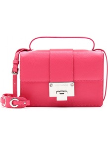 Rebel Leather Shoulder Bag - predominant colour: hot pink; occasions: casual, evening, occasion, holiday; type of pattern: standard; style: shoulder; length: shoulder (tucks under arm); size: small; material: leather; pattern: plain; trends: fluorescent; finish: plain