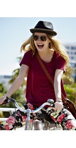 Shortsleeve Slub T Shirt With Studs - neckline: round neck; pattern: plain; style: t-shirt; predominant colour: burgundy; occasions: casual, holiday; length: standard; fibres: polyester/polyamide - mix; fit: body skimming; back detail: longer hem at back than at front; sleeve length: short sleeve; sleeve style: standard; pattern type: fabric; texture group: jersey - stretchy/drapey