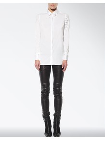 Cotton Poplin Paolina Shirt - neckline: shirt collar/peter pan/zip with opening; pattern: plain; length: below the bottom; style: shirt; predominant colour: white; occasions: casual, evening, work; fibres: cotton - 100%; fit: straight cut; sleeve length: long sleeve; sleeve style: standard; texture group: cotton feel fabrics; pattern type: fabric