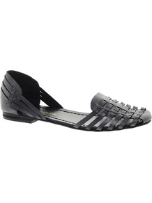 Sacha Slipper Shoes - predominant colour: black; occasions: casual; material: leather; heel height: flat; toe: round toe; style: ballerinas / pumps; finish: plain; pattern: plain