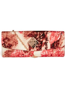 Maarsha Floral Print Clutch Bag - occasions: evening, occasion; predominant colour: multicoloured; type of pattern: standard; style: clutch; length: hand carry; size: standard; material: fabric; pattern: florals; trends: high impact florals; finish: plain