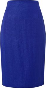 Libertia Skirt, Blue - pattern: plain; style: pencil; fit: tailored/fitted; waist detail: fitted waist; waist: high rise; predominant colour: royal blue; occasions: evening, work, occasion; length: just above the knee; pattern type: fabric; texture group: other - light to midweight; fibres: viscose/rayon - mix