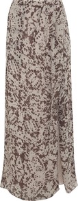 Eva Print Wrap Maxi Skirt, Mocha - length: ankle length; fit: loose/voluminous; waist: mid/regular rise; secondary colour: chocolate brown; predominant colour: taupe; occasions: casual, evening, work, holiday; style: maxi skirt; fibres: viscose/rayon - 100%; texture group: crepes; pattern type: fabric; pattern size: big & busy; pattern: patterned/print