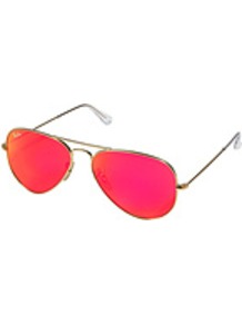 Metal Aviator Sunglasses - predominant colour: hot pink; secondary colour: light grey; occasions: casual, holiday; style: aviator; size: standard; material: chain/metal; pattern: plain; trends: fluorescent; finish: fluorescent