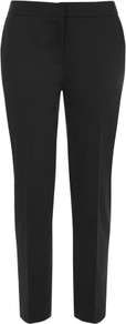 Kiana Trouser - pattern: plain; waist: mid/regular rise; predominant colour: black; occasions: evening, work, occasion; length: ankle length; fibres: cotton - stretch; fit: slim leg; pattern type: fabric; texture group: woven light midweight; style: standard