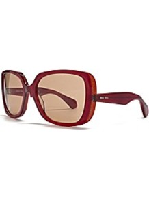 Over Size Square Sunglasses - predominant colour: burgundy; occasions: casual, holiday; style: square; size: large; material: plastic/rubber; pattern: plain; finish: plain