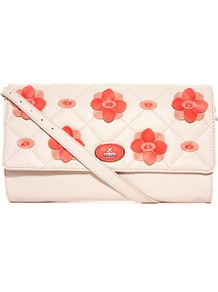 Star To Fall Flower Detail Clutch Bag - occasions: evening, occasion; predominant colour: multicoloured; type of pattern: standard; style: clutch; length: hand carry; size: standard; material: leather; pattern: florals; trends: high impact florals; finish: plain