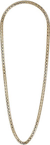 Gold Long Mesh Rope Necklace - predominant colour: gold; occasions: casual, evening, work, occasion, holiday; style: standard; length: mid; size: standard; material: chain/metal; trends: metallics; finish: metallic; embellishment: chain/metal