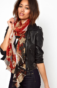 Roadtrip Americana Scarf - occasions: casual; predominant colour: multicoloured; type of pattern: heavy; style: regular; size: standard; material: fabric; pattern: patterned/print