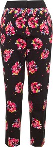 Brigitte Trousers, Multi - length: standard; waist: mid/regular rise; secondary colour: hot pink; predominant colour: black; occasions: casual, evening, holiday; fibres: cotton - stretch; texture group: cotton feel fabrics; fit: slim leg; pattern type: fabric; pattern size: big & busy; pattern: patterned/print; style: standard