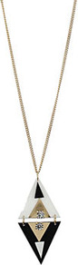 Monochrome Necklace - secondary colour: gold; occasions: evening, work, occasion, holiday; style: pendant; length: mid; size: standard; material: chain/metal; predominant colour: monochrome; trends: metallics; finish: metallic; embellishment: chain/metal