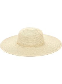 Floppy Beach Hat - predominant colour: ivory; occasions: casual, holiday; type of pattern: standard; style: sunhat; size: large; material: fabric; pattern: plain